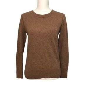 NWOT Tan Merino Wool XS Crewneck Sweater Top New